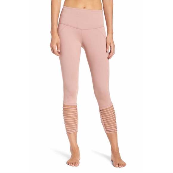Zella High Waisted Pink Loop Ankle Midi Leggings - Picture 2 of 6